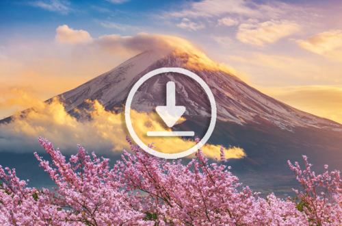Japan | cherry blossoms | Fuji | clouds | investments | sky | snow | pink | white | orange | download